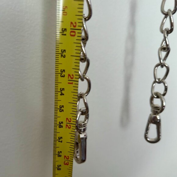 Denim Crossbody Bag with Chain & Leather straps - Picture 9 of 9